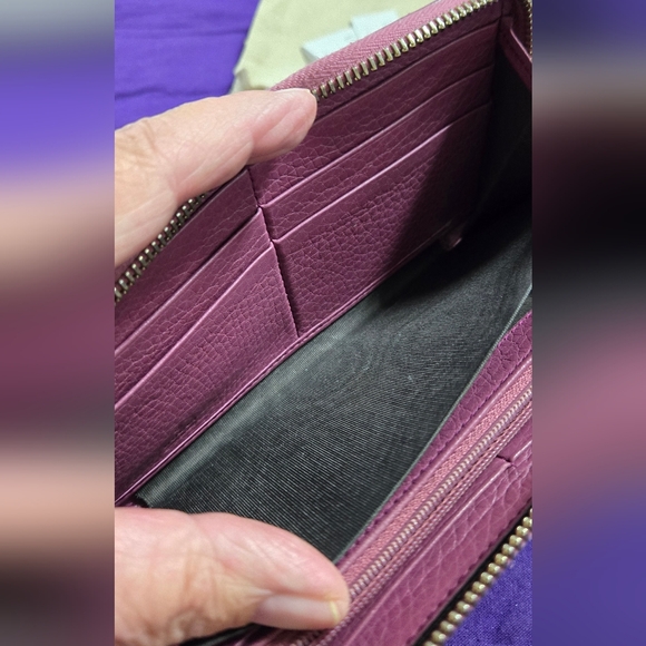 💜❤️GUCCI SOHO GG ZIP AROUND LEATHER WALLET - Picture 10 of 14